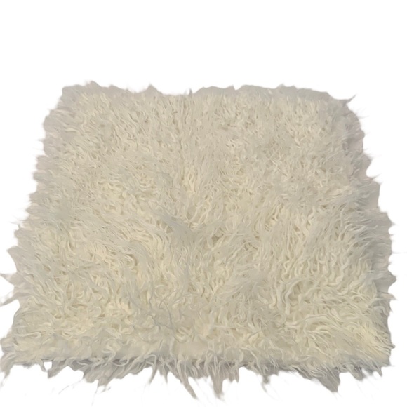 Kevin Textile White Faux Fur Fuzzy Pillow Cover - Picture 1 of 8
